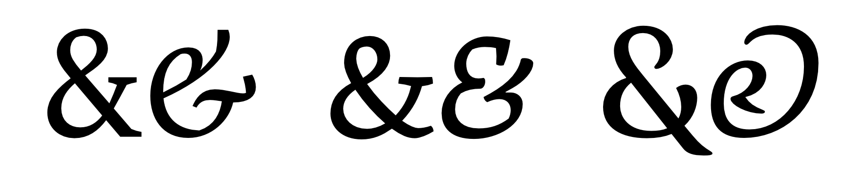 Wersje proste i kursywne etki w krojach More, Skolar, Feijoa