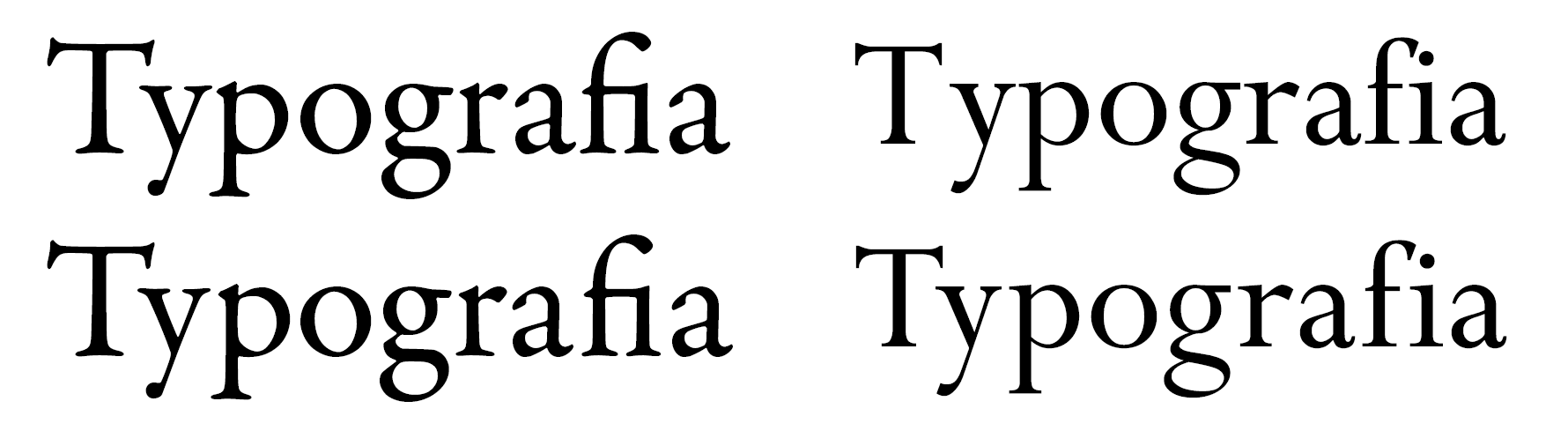 Kerning metryczny i optyczny w fontach Garamond Premier Pro i Oxford