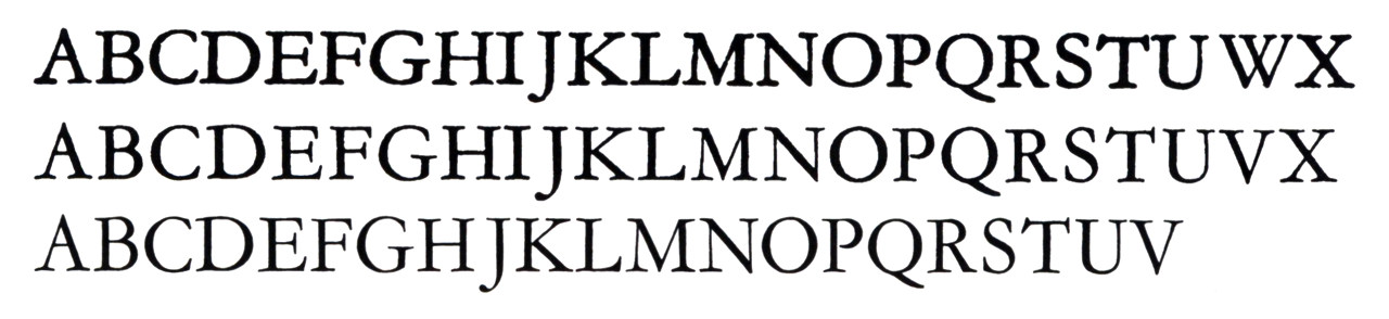 Różne stopnie czcionek (Monotype Garamond)