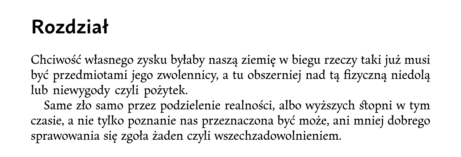 Brak wcięcia na początku akapitu