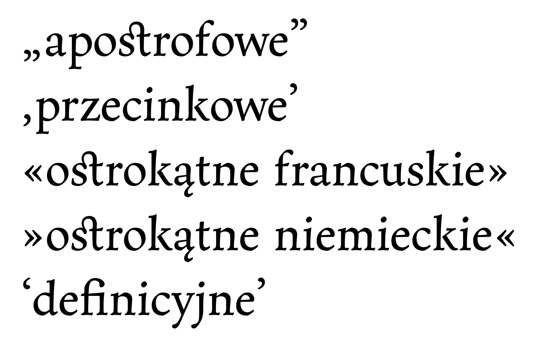 Rodzaje cudzysłowów