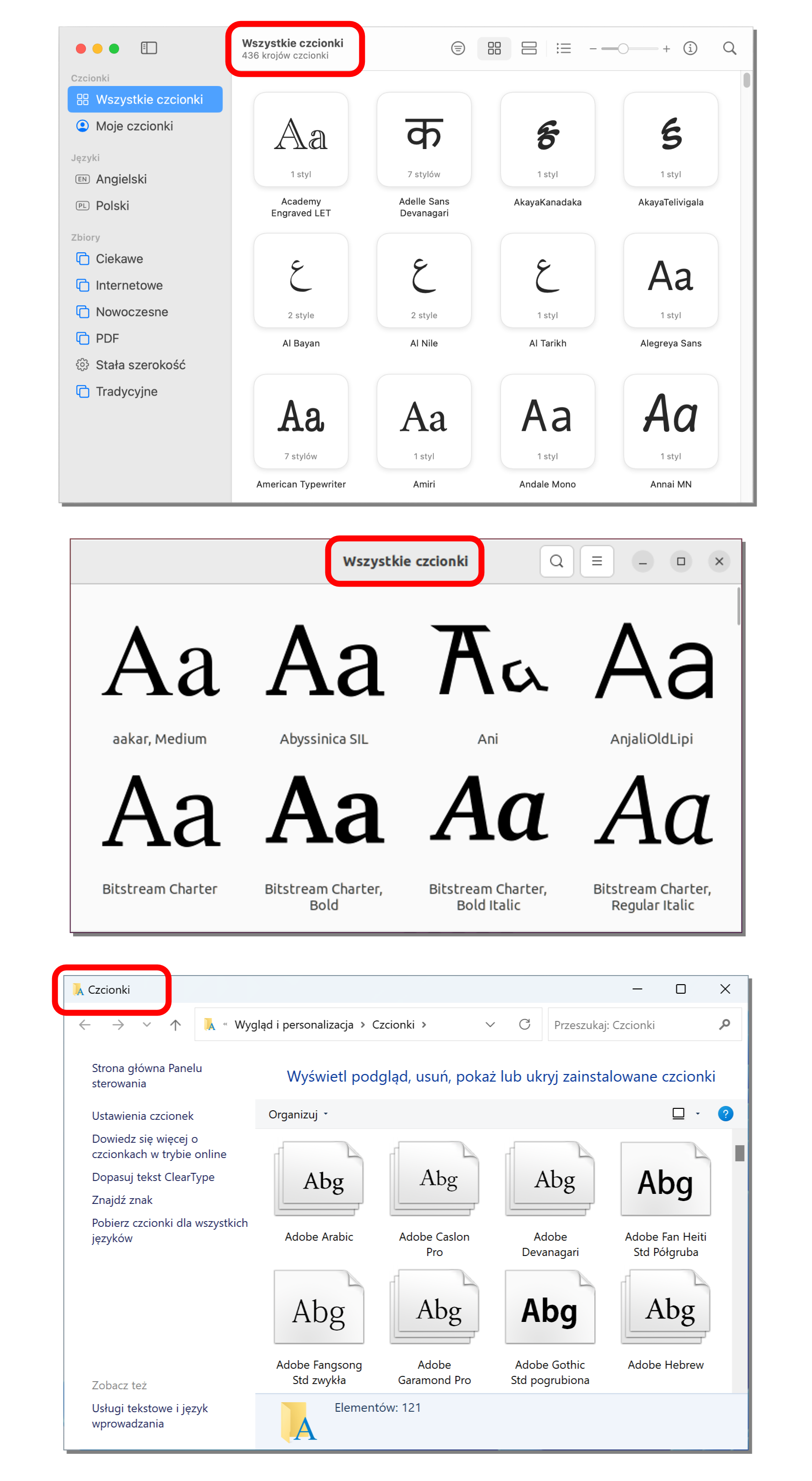 Nieprawidłowa nomenklatura w systemach Windows, MacOS i Ubuntu